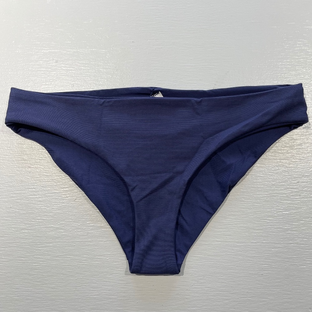 New Tavik Reversible Ribbed Full Coverage Bikini Bottom Dark Blue Size Large - Picture 2 of 10